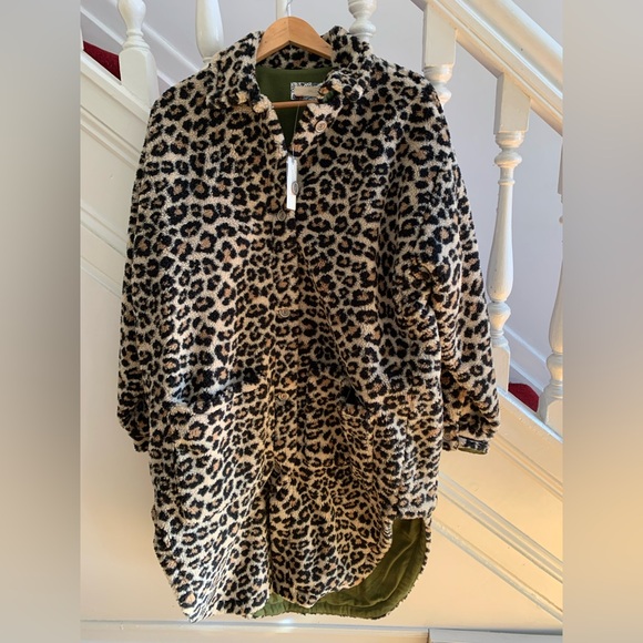 NWT Anthropologie Pilcro Leopard Sherpa Duster Jacket. Size S. - Picture 5 of 6
